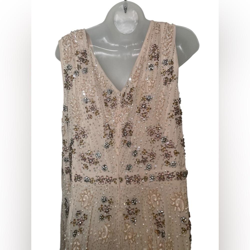 Mac Duggal New 93575 Sleeveless Blush Embellished Evening Gown Size 18 - Picture 8 of 8